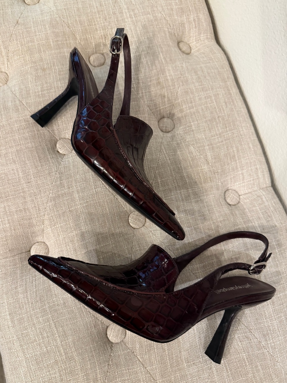 Jeffrey Campbell Croc Pointed Toe Slingback Pumps